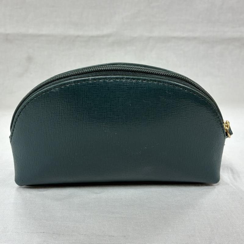 フルラ FURLA ポーチ ポーチ 化粧 コスメ ポーチ ファスナー式 ゴールド金具 - ワンポイント X ロゴ、文字 緑 / グリーン / green X 金 / ゴールド / gold color レディース USED 古着 中古 50135511