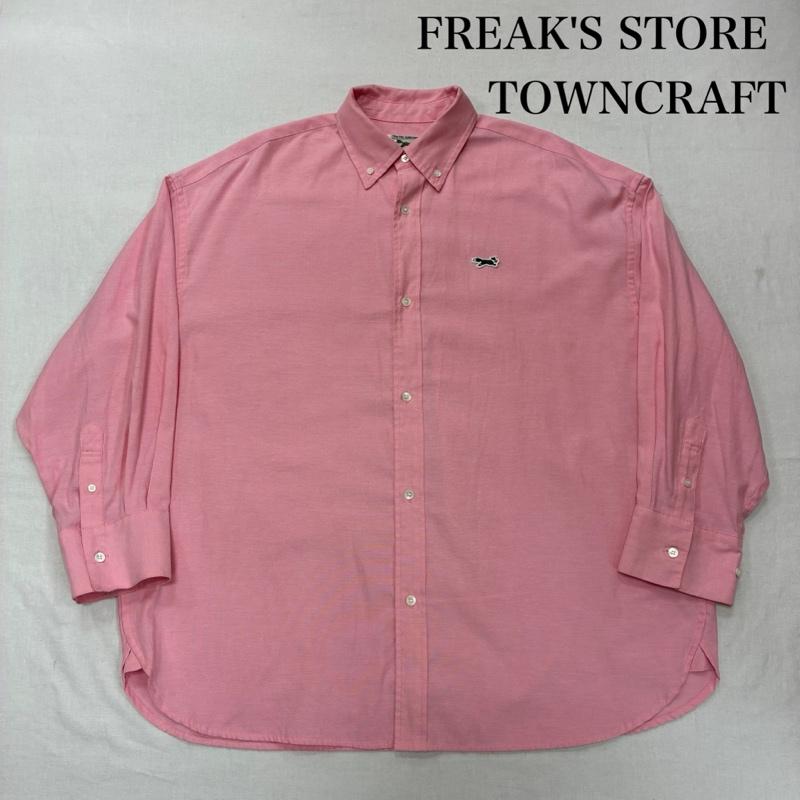 フリークスストア FREAK S STORE シャツ、ブラウス 長袖 TOWNCRAFT タウンクラフト The Fox ボタンダウン ポリエステル混 コットン シャツ 223-3013 FREE ワンポイント X ロゴ、文字 桃 / ピンク / pink メンズ USED 古着 中古 50135559