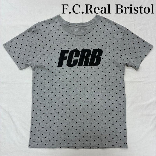 エフシーアールビー F.C.R.B. Tシャツ 半袖 フロント ロゴ シニール ワッペン ドット クルーネック 半袖 Tシャツ FCRB-156026 S ドット X ロゴ、文字 灰 / グレー / gray メンズ USED 古着 中古 50135568