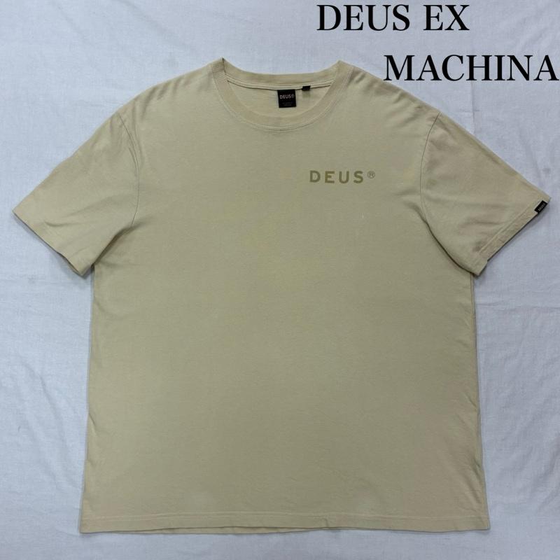デウス DEUS Tシャツ 半袖 両面 プリント 半袖 Tシャツ DMP231760B XL ロゴ、文字 黄 / イエロー / yellow X ベージュ / ベージュ / beige メンズ USED 古着 中古 50135586