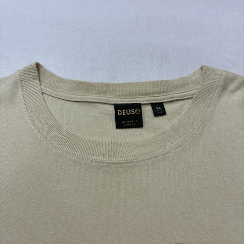 デウス DEUS Tシャツ 半袖 両面 プリント 半袖 Tシャツ DMP231760B XL ロゴ、文字 黄 / イエロー / yellow X ベージュ / ベージュ / beige メンズ USED 古着 中古 50135586