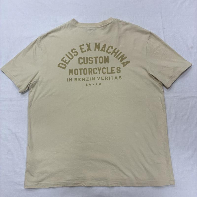 デウス DEUS Tシャツ 半袖 両面 プリント 半袖 Tシャツ DMP231760B XL ロゴ、文字 黄 / イエロー / yellow X ベージュ / ベージュ / beige メンズ USED 古着 中古 50135586