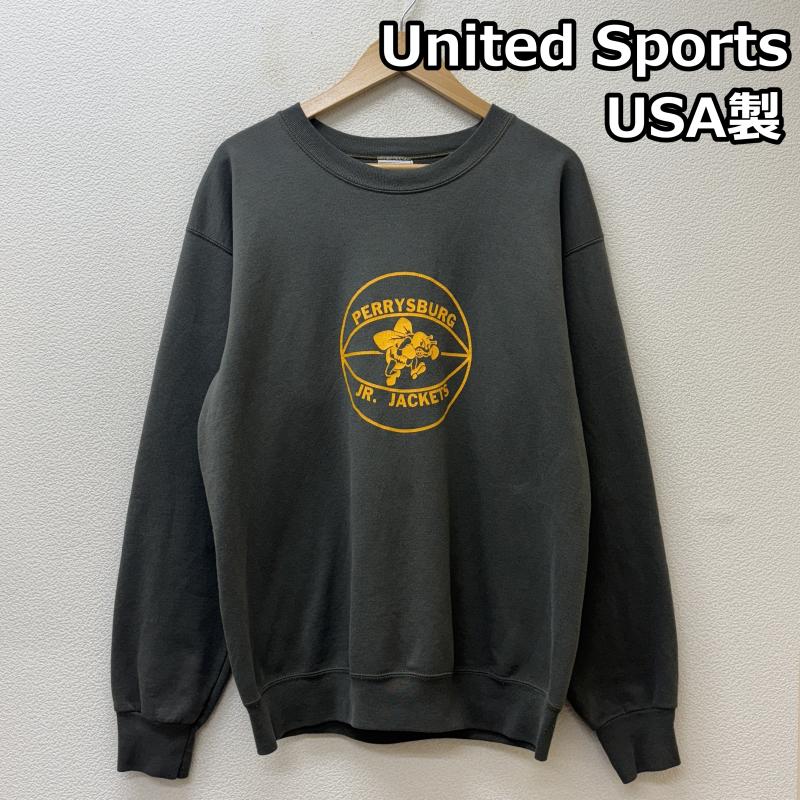 ユナイテッドスポーツ UNITED SPORTS トレーナー 長袖 USA製 Perrysburg Jr Jackets バスケット チーム ロゴ プリント クルーネック スウェット 長袖 トレーナー L メンズ USED 古着 中古 50135589