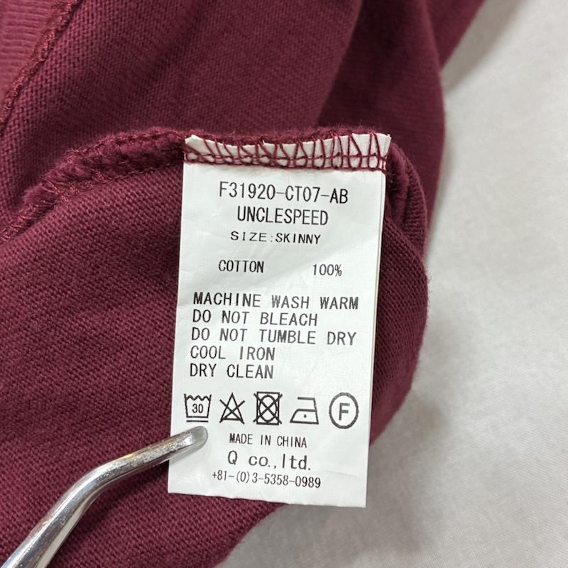 エフエイティー FAT Tシャツ 長袖 ESOW sb トリプルコラボ ヘビーオンス UNCLE SPEED L/S TEE 袖プリント ロンT L ロゴ、文字 X プリント えんじ / ワインレッド / dark red メンズ USED 古着 中古 50135593