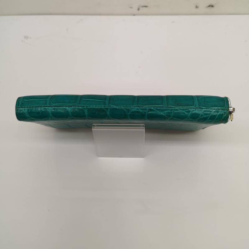 古着 USED 財布 長財布 クロコダイル ヘンローン ターコイズ シャイニング 加工 長財布 ラウンドファスナー - レディース USED 古着 中古 50135639