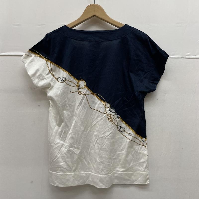 グッチ GUCCI カットソー 半袖 OLD マリン カットソー スカーフ バンダナ イタリア製 ヴィンテージ Ｔシャツ M  X プリント 白 / ホワイト / white X 紺 / ネイビー / navy レディース USED 古着 中古 50135701