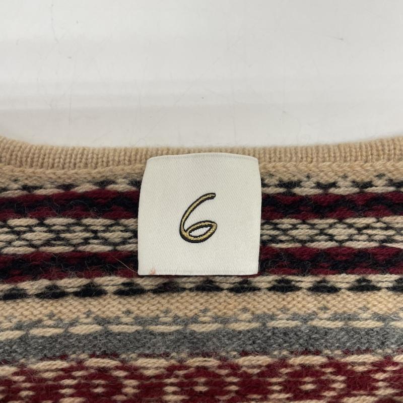 ロク ビューティアンドユース 6BEAUTY&YOUTH ニット、セーター 長袖 FAIRISLE SHOULDER HOLE KNIT カシミヤ混 ドロップ オープンショルダー セーター ニット 8613-199-0063 ボーダー柄 X  マルチカラー / マルチカラー / multicolor レディース USED 古着 中古 50135705