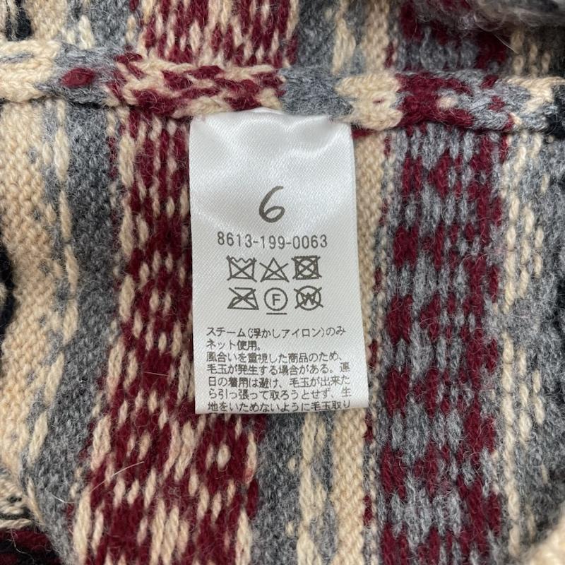 ロク ビューティアンドユース 6BEAUTY&YOUTH ニット、セーター 長袖 FAIRISLE SHOULDER HOLE KNIT カシミヤ混 ドロップ オープンショルダー セーター ニット 8613-199-0063 ボーダー柄 X  マルチカラー / マルチカラー / multicolor レディース USED 古着 中古 50135705