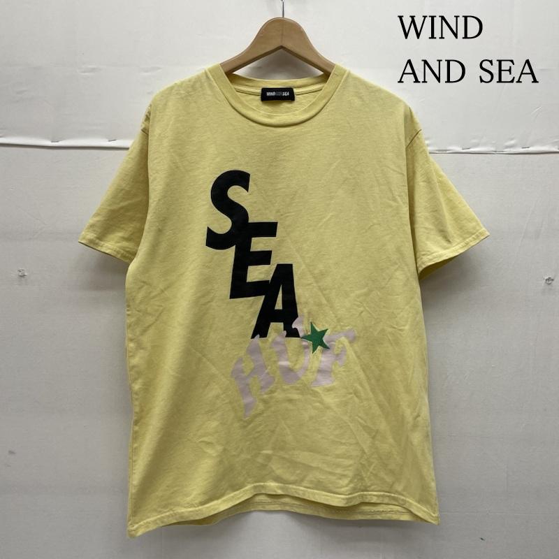 ウィンダンシー WIND AND SEA Tシャツ 半袖 コラボ HUF SOLID AND TIE DYE 半袖 Tシャツ ロゴ 星 スター 刺繍 wds-huf-01 M ロゴ、文字 X プリント X 星 X 刺繍 黄 / イエロー / yellow メンズ USED 古着 中古 50135708
