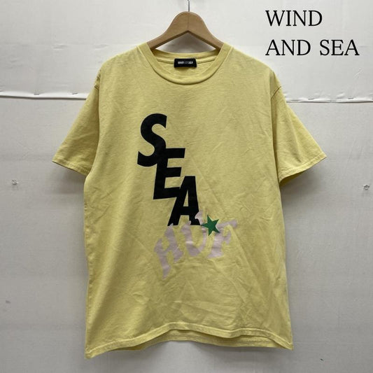 ウィンダンシー WIND AND SEA Tシャツ 半袖 コラボ HUF SOLID AND TIE DYE 半袖 Tシャツ ロゴ 星 スター 刺繍 wds-huf-01 M ロゴ、文字 X プリント X 星 X 刺繍 黄 / イエロー / yellow メンズ USED 古着 中古 50135708