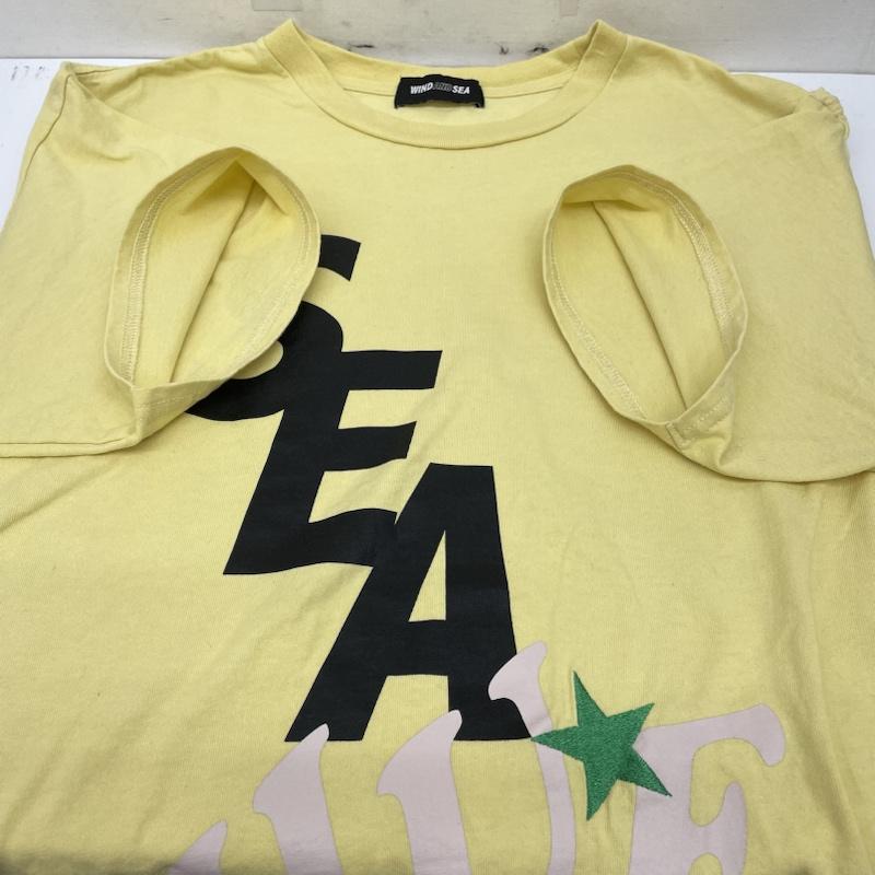 ウィンダンシー WIND AND SEA Tシャツ 半袖 コラボ HUF SOLID AND TIE DYE 半袖 Tシャツ ロゴ 星 スター 刺繍 wds-huf-01 M ロゴ、文字 X プリント X 星 X 刺繍 黄 / イエロー / yellow メンズ USED 古着 中古 50135708