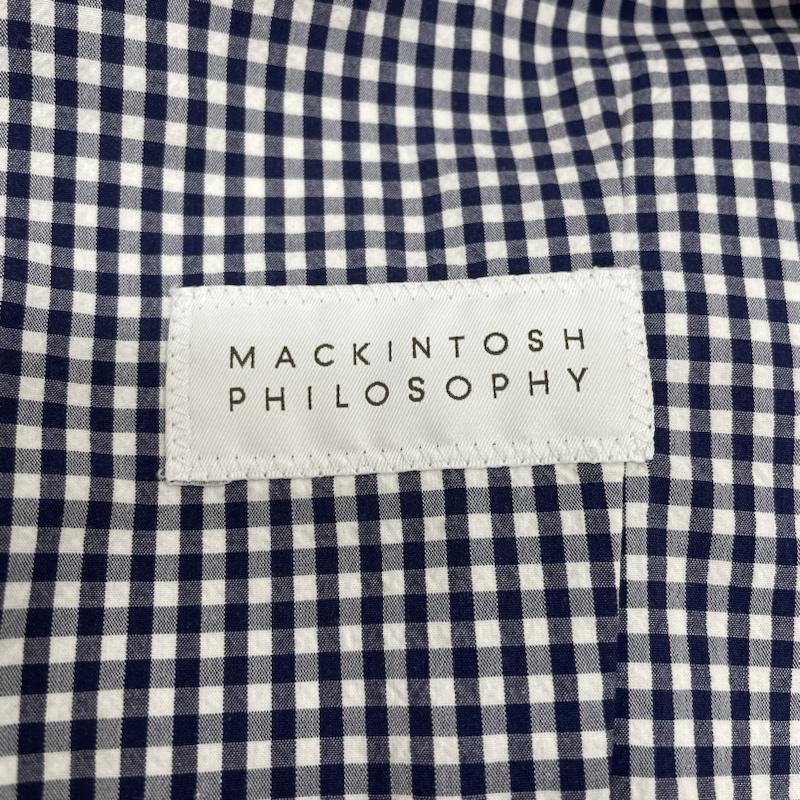 マッキントッシュ フィロソフィー MACKINTOSH PHILOSOPHY ジャケット、上着 ジャケット、ブレザー テーラード ジャケット カジュアル ギンガムチェック 2B ボタンロゴ プリント h1e29-148-29 38 チェック 白 / ホワイト / white X 紺 / ネイビー / navy メンズ USED 古着 中古 50135711
