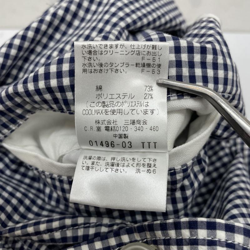 マッキントッシュ フィロソフィー MACKINTOSH PHILOSOPHY ジャケット、上着 ジャケット、ブレザー テーラード ジャケット カジュアル ギンガムチェック 2B ボタンロゴ プリント h1e29-148-29 38 チェック 白 / ホワイト / white X 紺 / ネイビー / navy メンズ USED 古着 中古 50135711