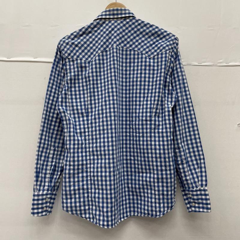 ブリッラ ペル イルグースト BRILLA per il gusto シャツ、ブラウス 長袖 ギンガムチェック ウエスタン シャツ 長袖 スナップボタン 胸ポケット レギュラーカラー S チェック 青 / ブルー / blue X 白 / ホワイト / white メンズ USED 古着 中古 50135714