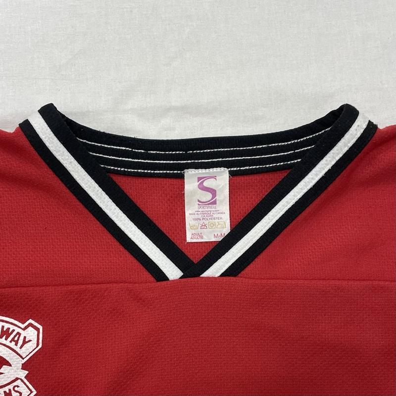 古着 USED Tシャツ 長袖 SPORTSPHERE ゲームシャツ ロングスリーブ ナンバリング メッシュ Vネック リブライン M プリント X ロゴ、文字 赤 / レッド / red X 黒 / ブラック / black X 白 / ホワイト / white メンズ USED 古着 中古 50135732