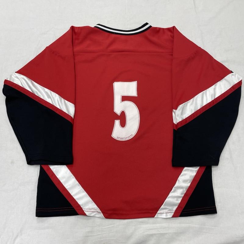 古着 USED Tシャツ 長袖 SPORTSPHERE ゲームシャツ ロングスリーブ ナンバリング メッシュ Vネック リブライン M プリント X ロゴ、文字 赤 / レッド / red X 黒 / ブラック / black X 白 / ホワイト / white メンズ USED 古着 中古 50135732