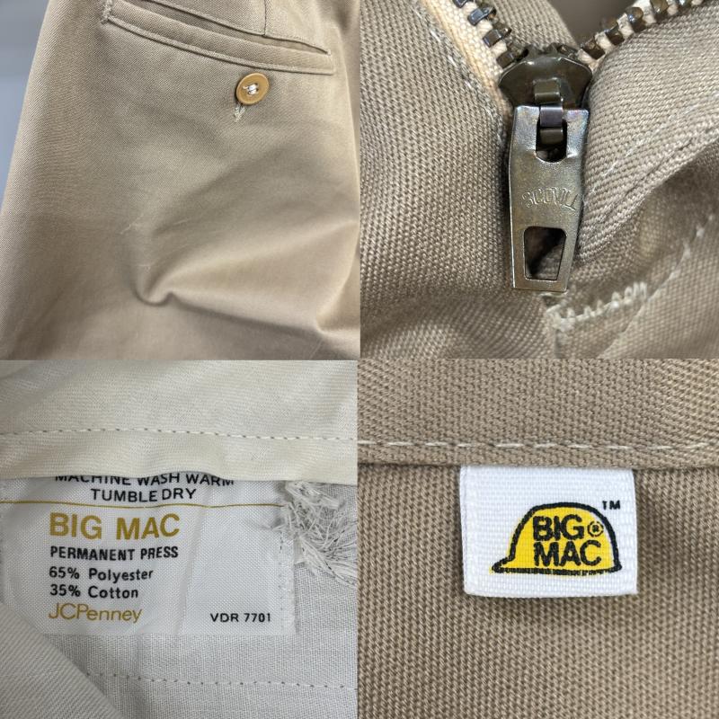 ビックマック BIGMAC パンツ チノパン 70年代 ビンテージ JC Penney ジェイシーペニー SCOVILL スコビル ジップ チノ ワーク トラウザー パンツ - メンズ USED 古着 中古 50135743