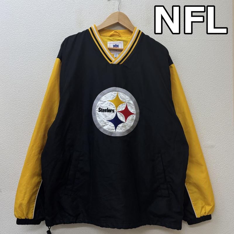 古着 USED トレーナー 長袖 NFL Steelers ピッツバーグ スティーラーズ ロゴ 刺繍 オーバーサイズ トレーニング ナイロン 長袖 トレーナー L 黒 / ブラック / black X 黄 / イエロー / yellow メンズ USED 古着 中古 50135746