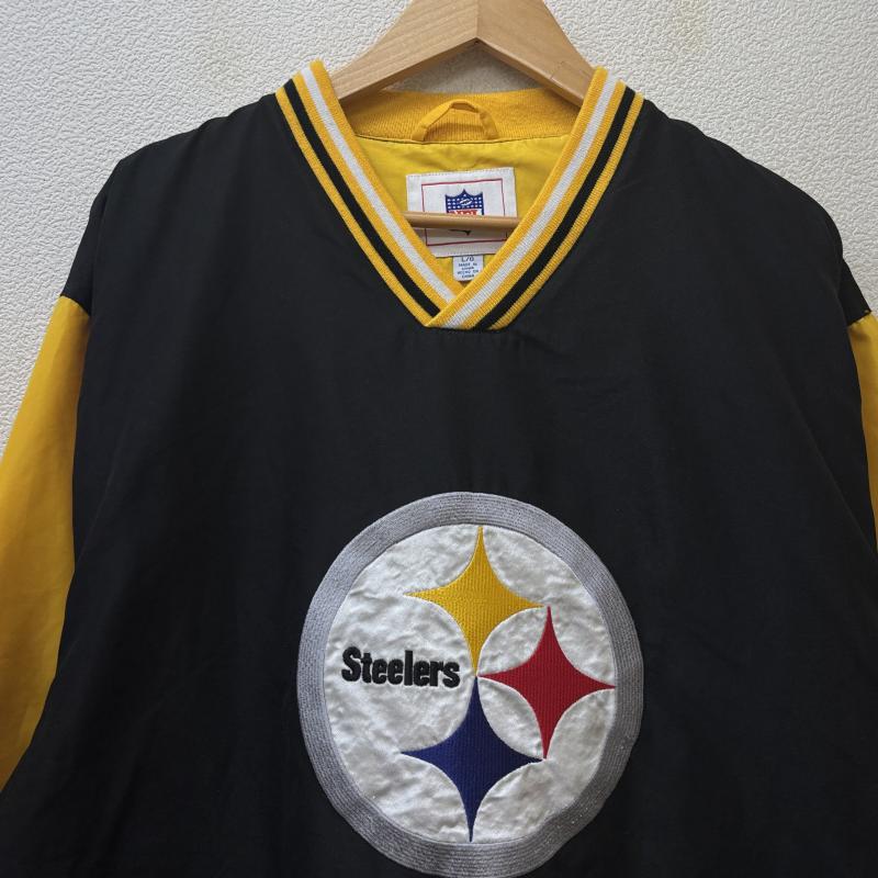 古着 USED トレーナー 長袖 NFL Steelers ピッツバーグ スティーラーズ ロゴ 刺繍 オーバーサイズ トレーニング ナイロン 長袖 トレーナー L 黒 / ブラック / black X 黄 / イエロー / yellow メンズ USED 古着 中古 50135746