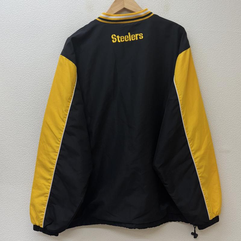 古着 USED トレーナー 長袖 NFL Steelers ピッツバーグ スティーラーズ ロゴ 刺繍 オーバーサイズ トレーニング ナイロン 長袖 トレーナー L 黒 / ブラック / black X 黄 / イエロー / yellow メンズ USED 古着 中古 50135746