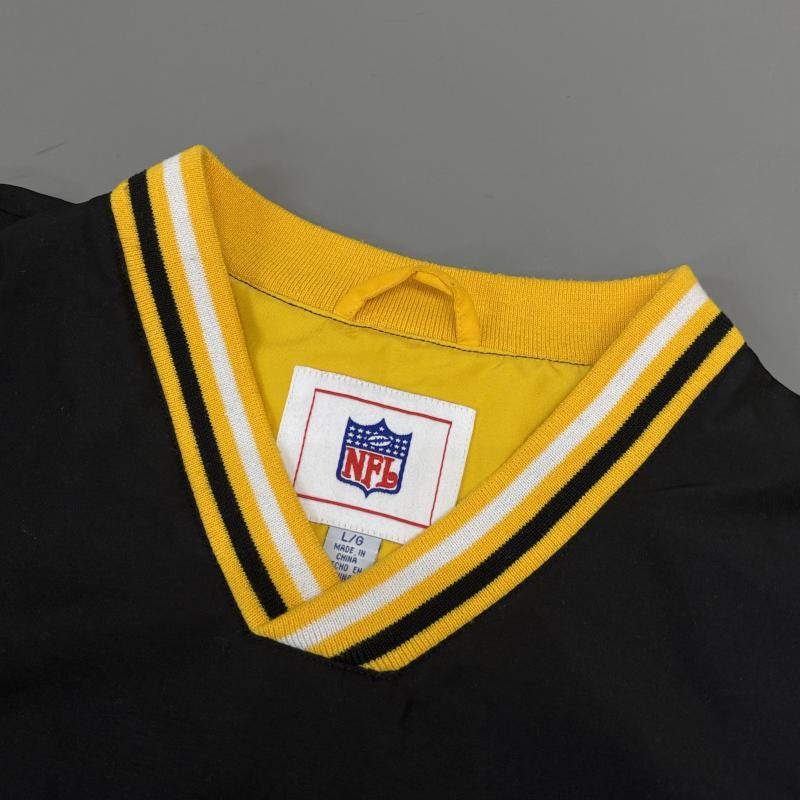 古着 USED トレーナー 長袖 NFL Steelers ピッツバーグ スティーラーズ ロゴ 刺繍 オーバーサイズ トレーニング ナイロン 長袖 トレーナー L 黒 / ブラック / black X 黄 / イエロー / yellow メンズ USED 古着 中古 50135746