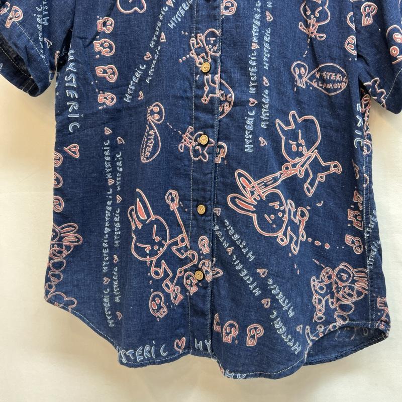 ヒステリックグラマー HYSTERIC GLAMOUR シャツ、ブラウス 半袖 初期 落書きウサギ 総柄 シャツ 90s FREE レディース USED 古着 中古 50135791