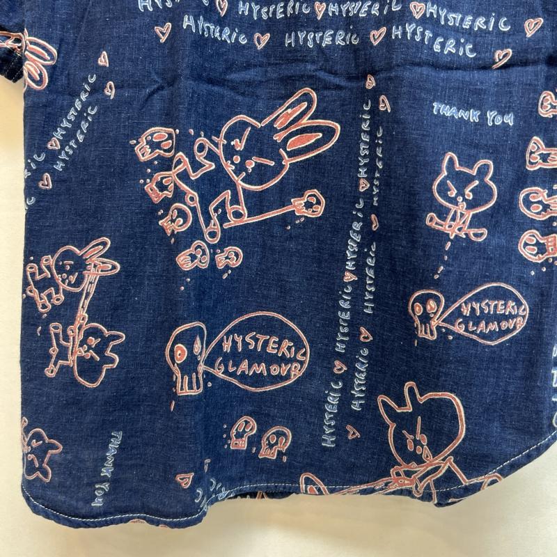 ヒステリックグラマー HYSTERIC GLAMOUR シャツ、ブラウス 半袖 初期 落書きウサギ 総柄 シャツ 90s FREE レディース USED 古着 中古 50135791