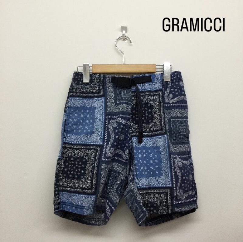 グラミチ GRAMICCI パンツ ショートパンツ Gramicci WEATHER NN-SHORTS グラミチ　ウェザー　ニューナロー　ショートパンツ GMP-21S019 S 総柄 紺 / ネイビー / navy X 水色 / ライトブルー / メンズ USED 古着 中古 50135854