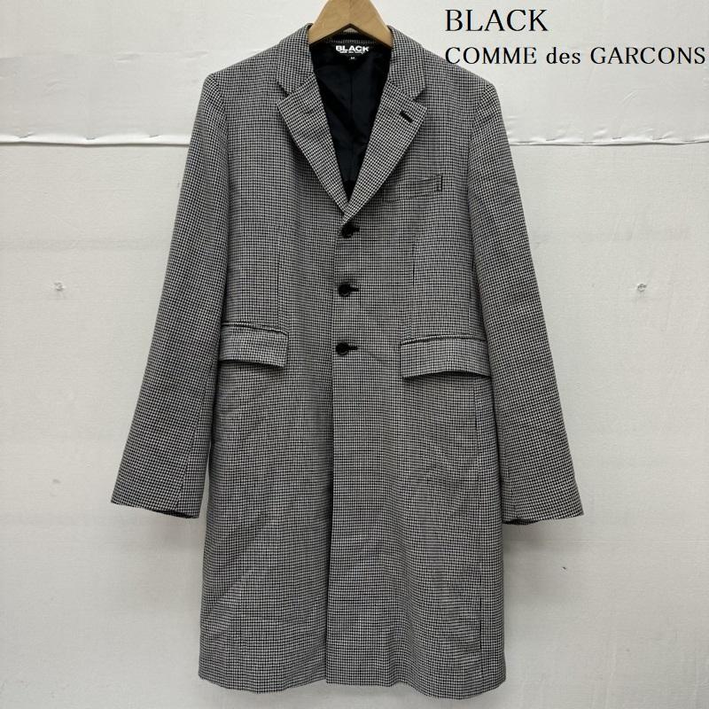 ブラックコムデギャルソン BLACK COMME des GARCONS コート コート一般 10AW 千鳥格子 3B ロング ウール テーラード ジャケット 1F-J017 M 白 / ホワイト / white X 黒 / ブラック / black メンズ USED 古着 中古 50135858