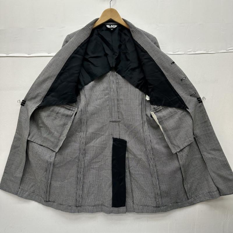 ブラックコムデギャルソン BLACK COMME des GARCONS コート コート一般 10AW 千鳥格子 3B ロング ウール テーラード ジャケット 1F-J017 M 白 / ホワイト / white X 黒 / ブラック / black メンズ USED 古着 中古 50135858