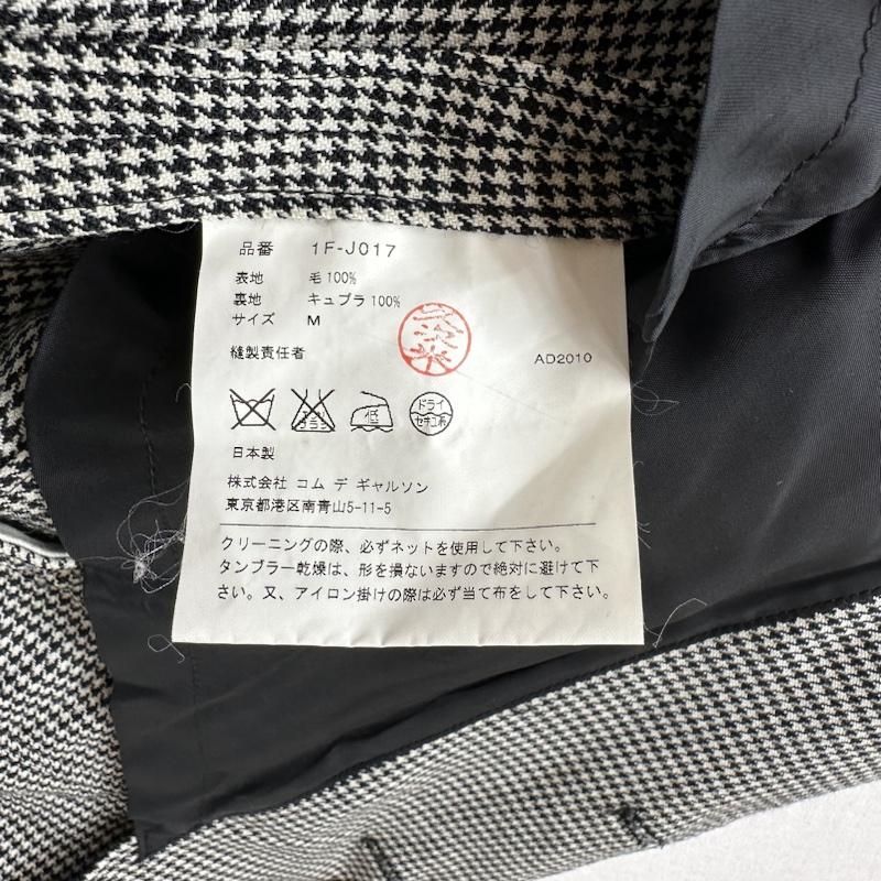 ブラックコムデギャルソン BLACK COMME des GARCONS コート コート一般 10AW 千鳥格子 3B ロング ウール テーラード ジャケット 1F-J017 M 白 / ホワイト / white X 黒 / ブラック / black メンズ USED 古着 中古 50135858