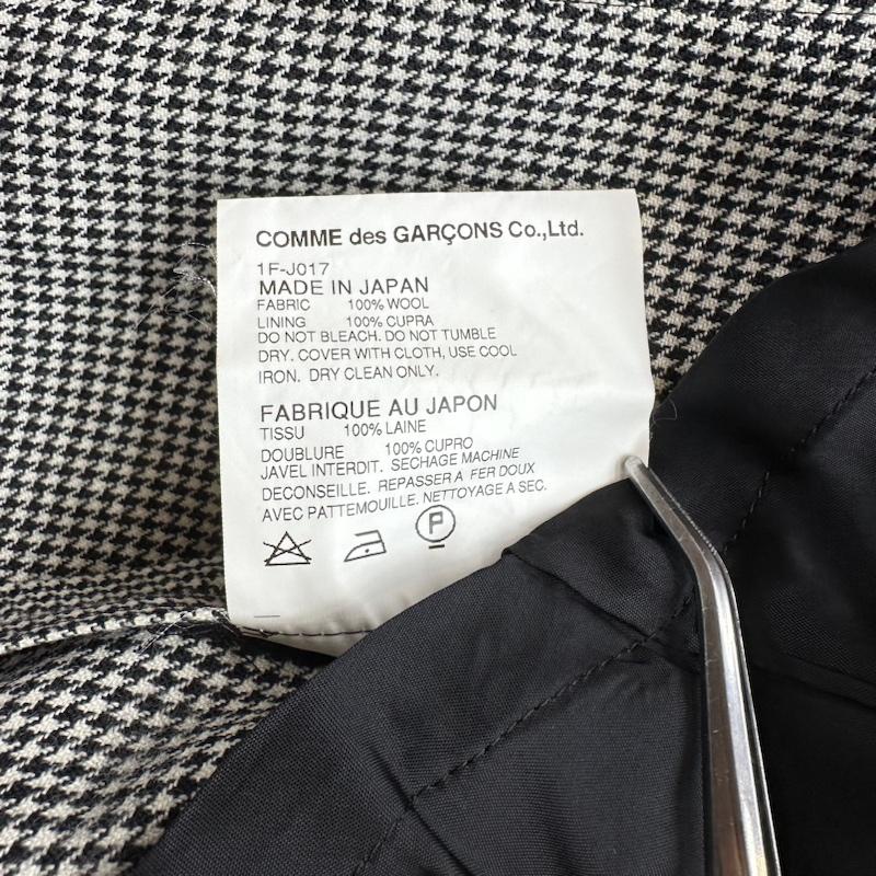 ブラックコムデギャルソン BLACK COMME des GARCONS コート コート一般 10AW 千鳥格子 3B ロング ウール テーラード ジャケット 1F-J017 M 白 / ホワイト / white X 黒 / ブラック / black メンズ USED 古着 中古 50135858