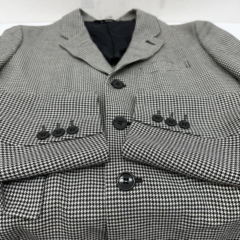 ブラックコムデギャルソン BLACK COMME des GARCONS コート コート一般 10AW 千鳥格子 3B ロング ウール テーラード ジャケット 1F-J017 M 白 / ホワイト / white X 黒 / ブラック / black メンズ USED 古着 中古 50135858