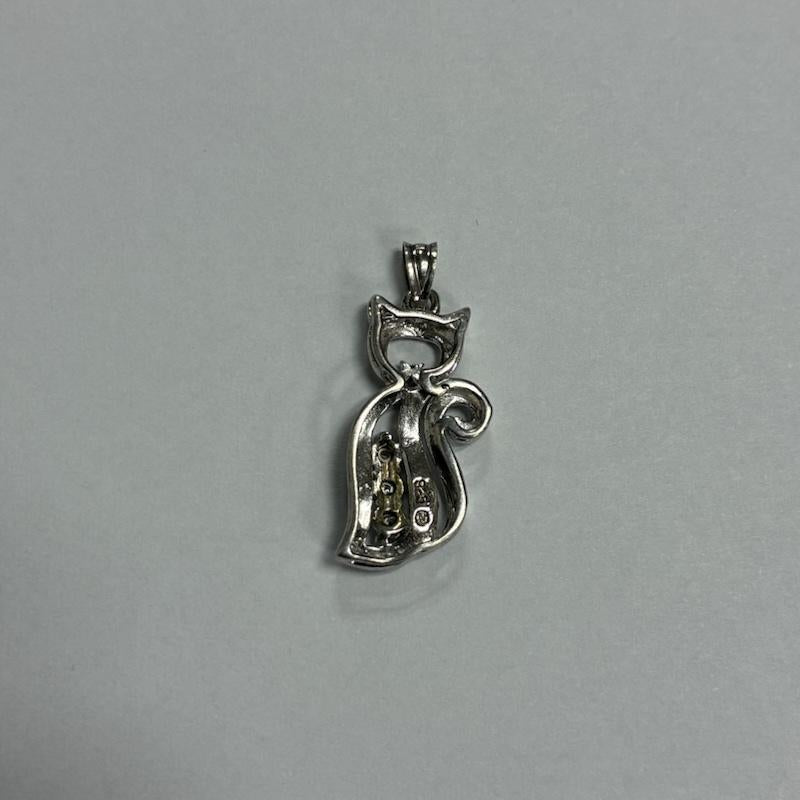 シルバー （９２５） シルバー （９２５） アクセサリー ネックレス、ペンダント Silver925 ペンダント トップ 猫 ラインストーン 刻印有り - 銀 / シルバー / silver color レディース USED 古着 中古 50135880