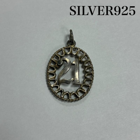 シルバー （９２５） シルバー （９２５） アクセサリー ネックレス、ペンダント Silver925 ネックレス ペンダント トップ 21 ナンバリング 刻印有り - 銀 / シルバー / silver color メンズ USED 古着 中古 50135881