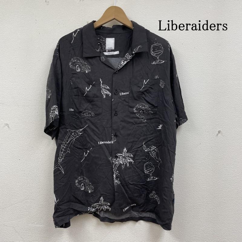 リベレイダース Liberaiders シャツ、ブラウス 半袖 VIVA LA REVOLUCION 半袖 アロハ シャツ 開襟 オープンカラー 総柄 L プリント X ロゴ、文字 X 総柄 X  ダークグレー / ダークグレー / メンズ USED 古着 中古 50135889