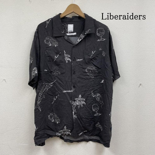 リベレイダース Liberaiders シャツ、ブラウス 半袖 VIVA LA REVOLUCION 半袖 アロハ シャツ 開襟 オープンカラー 総柄 L プリント X ロゴ、文字 X 総柄 X  ダークグレー / ダークグレー / メンズ USED 古着 中古 50135889