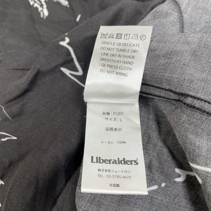 リベレイダース Liberaiders シャツ、ブラウス 半袖 VIVA LA REVOLUCION 半袖 アロハ シャツ 開襟 オープンカラー 総柄 L プリント X ロゴ、文字 X 総柄 X  ダークグレー / ダークグレー / メンズ USED 古着 中古 50135889