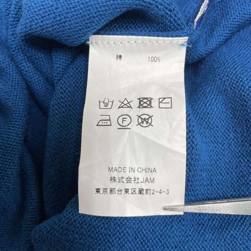 ケボズ KEBOZ ニット、セーター 長袖 EFG SWEAT POLO ハーフジップ スウェット 長袖 ニット ロゴ 刺繍 ワンポイント M ロゴ、文字 X 刺繍 青 / ブルー / blue メンズ USED 古着 中古 50135892