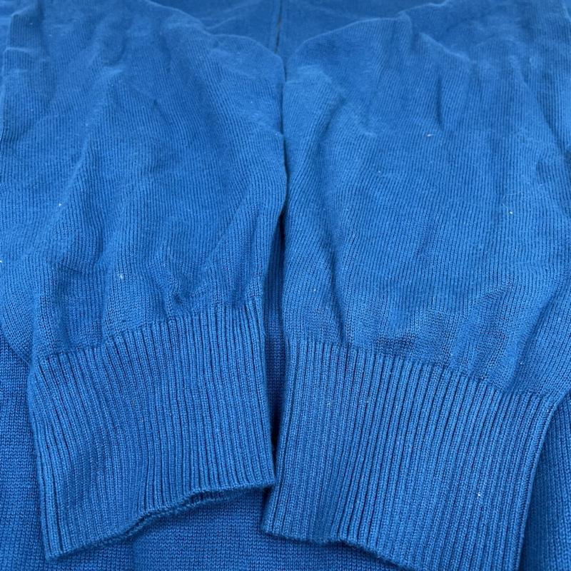 ケボズ KEBOZ ニット、セーター 長袖 EFG SWEAT POLO ハーフジップ スウェット 長袖 ニット ロゴ 刺繍 ワンポイント M ロゴ、文字 X 刺繍 青 / ブルー / blue メンズ USED 古着 中古 50135892