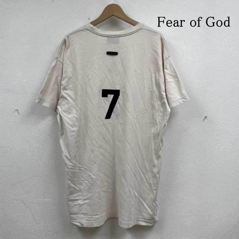 フィアーオブゴッド Fear of God Tシャツ 半袖 20SS T-shirt 7 バック ベロア プリント 半袖 Tシャツ アイボリー FG50-069 XL ロゴ、文字 X プリント アイボリー / アイボリー / メンズ USED 古着 中古 50135896