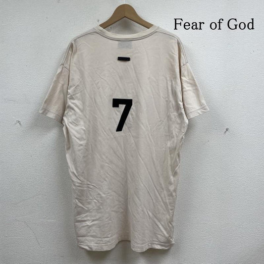 フィアーオブゴッド Fear of God Tシャツ 半袖 20SS T-shirt 7 バック ベロア プリント 半袖 Tシャツ アイボリー FG50-069 XL ロゴ、文字 X プリント アイボリー / アイボリー / メンズ USED 古着 中古 50135896