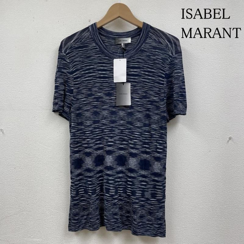 イザベル マラン ISABEL MARANT ニット、セーター 半袖 半袖 Tシャツ スペースダイ クルーネック 薄手 ニット カットソー 伸縮 タグ付き M  白 / ホワイト / white X 紺 / ネイビー / navy メンズ USED 古着 中古 50135912