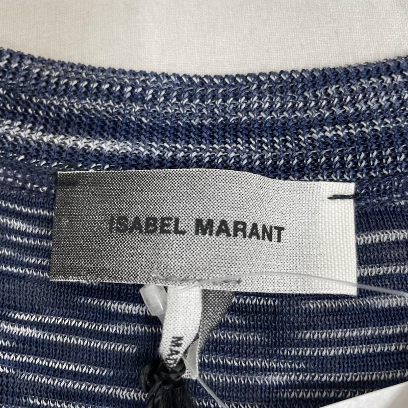 イザベル マラン ISABEL MARANT ニット、セーター 半袖 半袖 Tシャツ スペースダイ クルーネック 薄手 ニット カットソー 伸縮 タグ付き M  白 / ホワイト / white X 紺 / ネイビー / navy メンズ USED 古着 中古 50135912