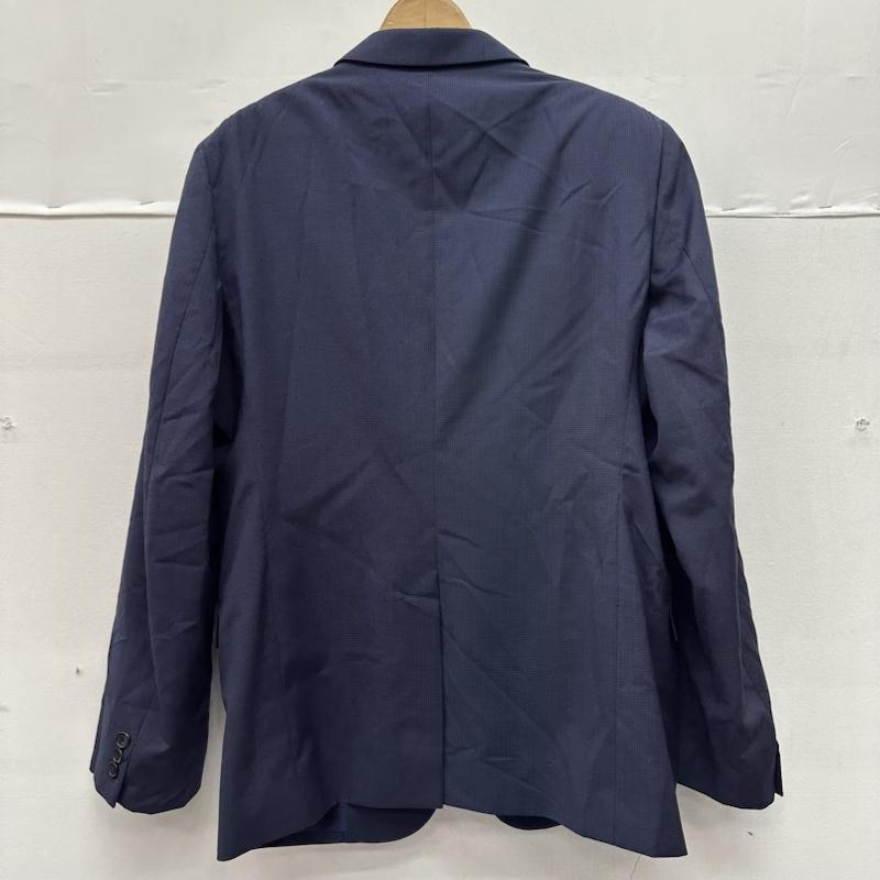 ジルサンダー JIL SANDER ジャケット、上着 ジャケット、ブレザー ウール チェック シングル テーラード ジャケット 52 52 紺 / ネイビー / navy メンズ USED 古着 中古 50135919