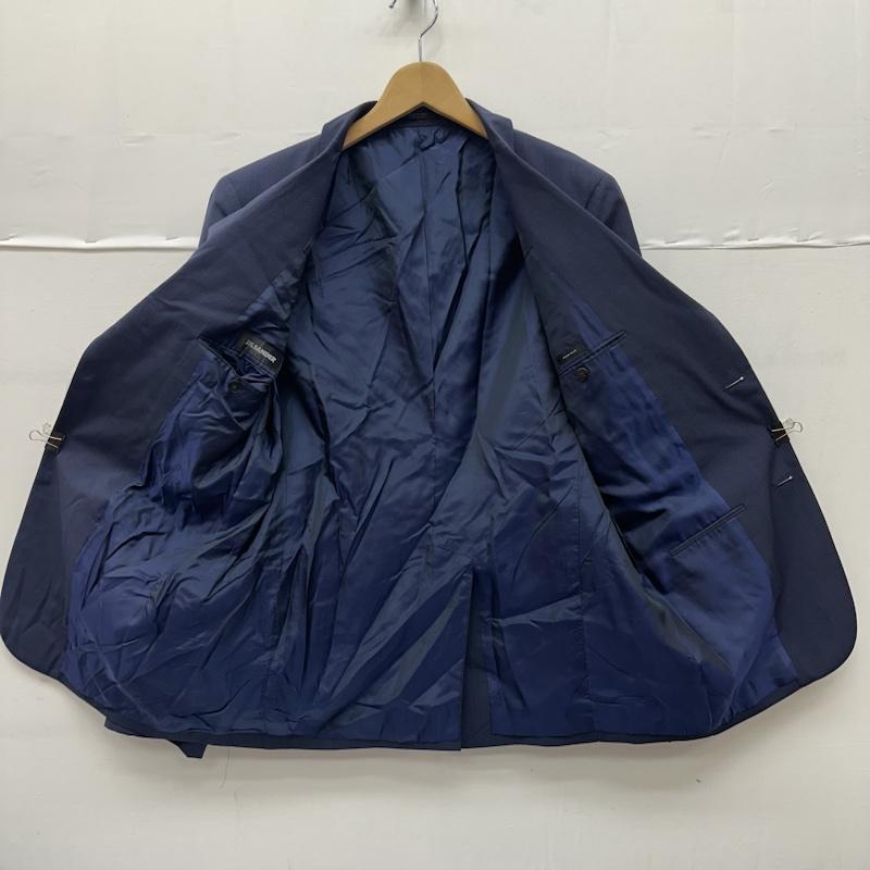 ジルサンダー JIL SANDER ジャケット、上着 ジャケット、ブレザー ウール チェック シングル テーラード ジャケット 52 52 紺 / ネイビー / navy メンズ USED 古着 中古 50135919