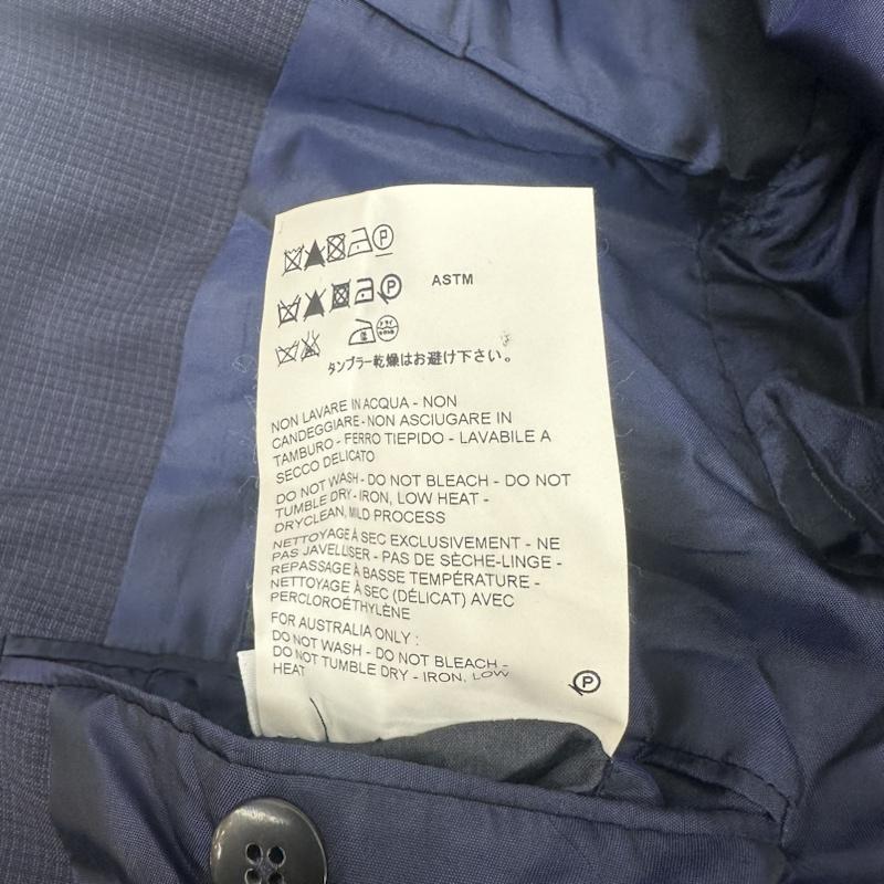 ジルサンダー JIL SANDER ジャケット、上着 ジャケット、ブレザー ウール チェック シングル テーラード ジャケット 52 52 紺 / ネイビー / navy メンズ USED 古着 中古 50135919