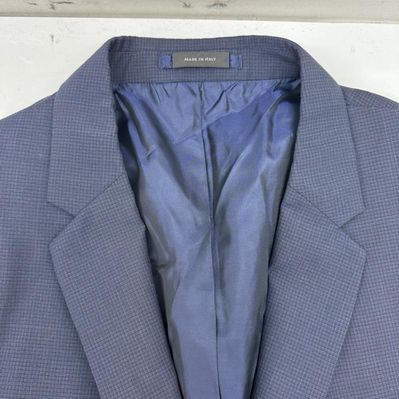 ジルサンダー JIL SANDER ジャケット、上着 ジャケット、ブレザー ウール チェック シングル テーラード ジャケット 52 52 紺 / ネイビー / navy メンズ USED 古着 中古 50135919