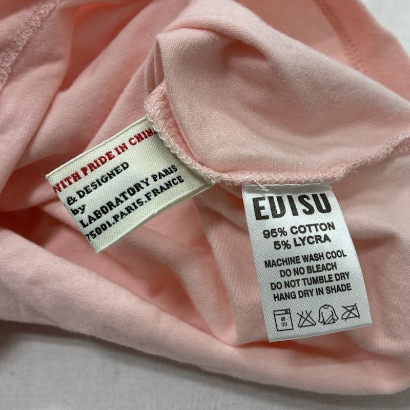 ヤマネ YAMANE Tシャツ 半袖 YAMANE ヤマネ ストレッチ チビT カットソー 半袖 Tシャツ 32 - ロゴ、文字 X プリント 桃 / ピンク / pink X 赤 / レッド / red レディース USED 古着 中古 50135921