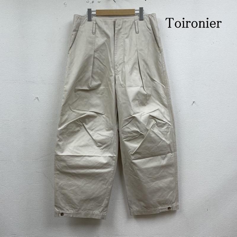 古着 USED パンツ チノパン Toironier トワロニエ Tuck CHINO Pants ワイド タック チノ パンツ ジップフライ 2030007 FREE 無地 オフホワイト / オフホワイト / メンズ USED 古着 中古 50135948